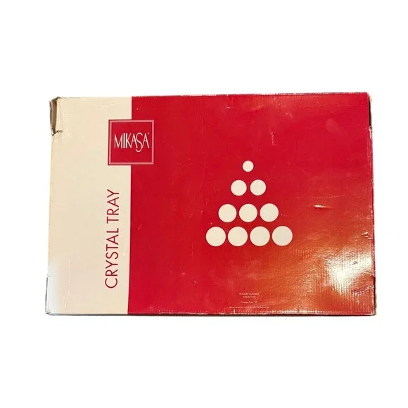 Mikasa Holiday Classics Crystal Embossed Serving Tray Deer Winter Scene - Picture 5 of 5